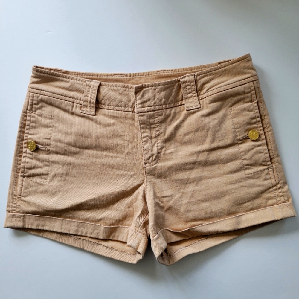 Tory Burch Denim Flap Pocket Short | Size 28